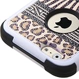 LuckyPhone Zebra Leopard Triple Layer Case Built in Stand for iPhone 6 Bundle with Screen Protector, Stylus - Black
