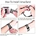 Vancle Metal Band Compatible with Fitbit Versa Bands, Stainless Steel Mesh Loop Metal Replacement Wristbands with Magnet Lock for Fitbit Versa (Black, Large)