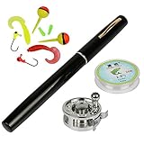 Yogayet Mini Pocket Ice Fly Fishing Rod and Reel Combos Set Aluminum Alloy Pen Fishing Pole 38'' Sea Saltwater Freshwater Kit