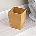 mDesign Bathroom Toilet Bowl Brush and Wastebasket Trash Can - Set of 2, Bamboo