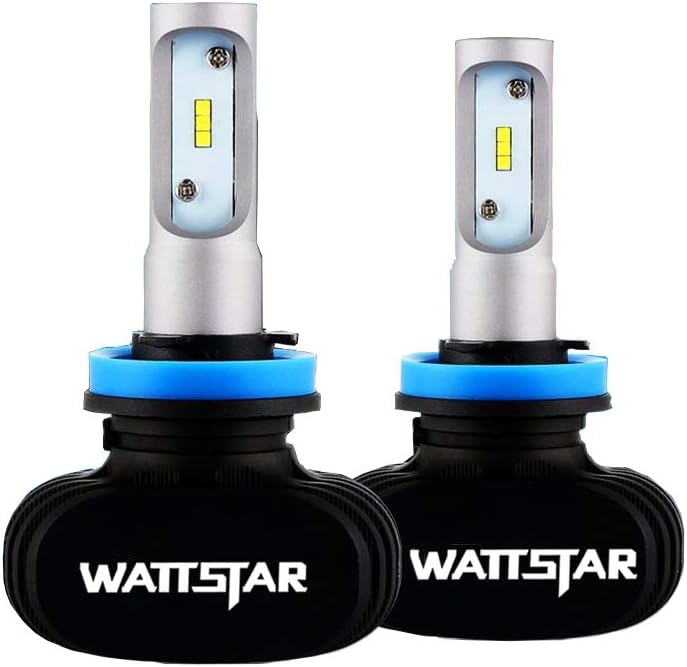 Wattstar H11 LED Headlight Bulbs, 8000LM Super Bright CSP Chips Car Motorcycle Replacement Lights High/Low Beam Conversion Kit Extremely Bright 6500K White(2 PCS)