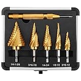 COMOWARE Hex Shank HSS Step Drill Bit with Two