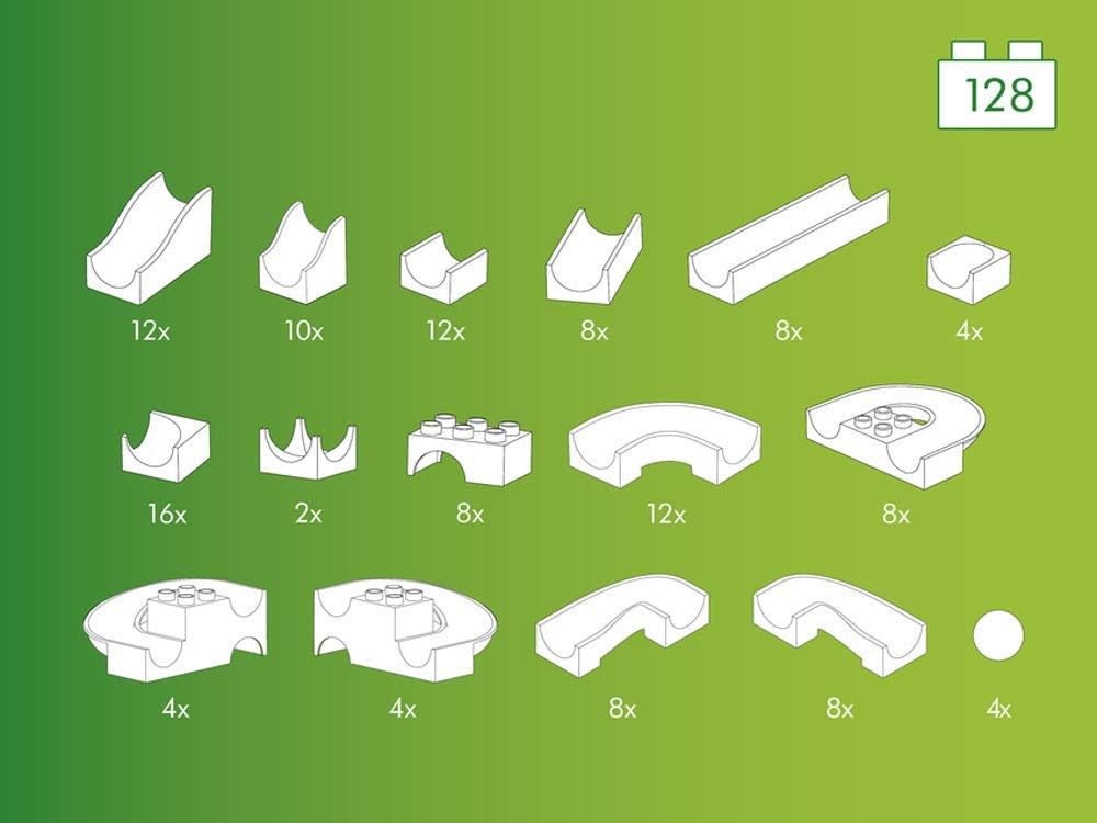 Hubelino 420381 Run Element Expansion set- 128 pieces- Compatible with Popular Building Block Systems- for Ages 4 and Up (Made in Germany) - Image 5
