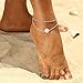 Anklets for Women Gold Plated Foot Jewelry Boho Faux Opal Foot Chain Summer Layer Anklets Bracelet Charm