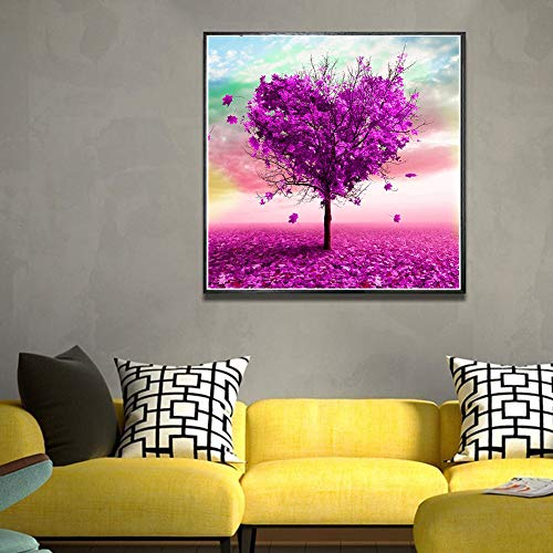 millet16zjh Diamond Painting,35x35cm Love Heart Tree Cross Stitch Craft DIY Full Round Diamond Painting Decor