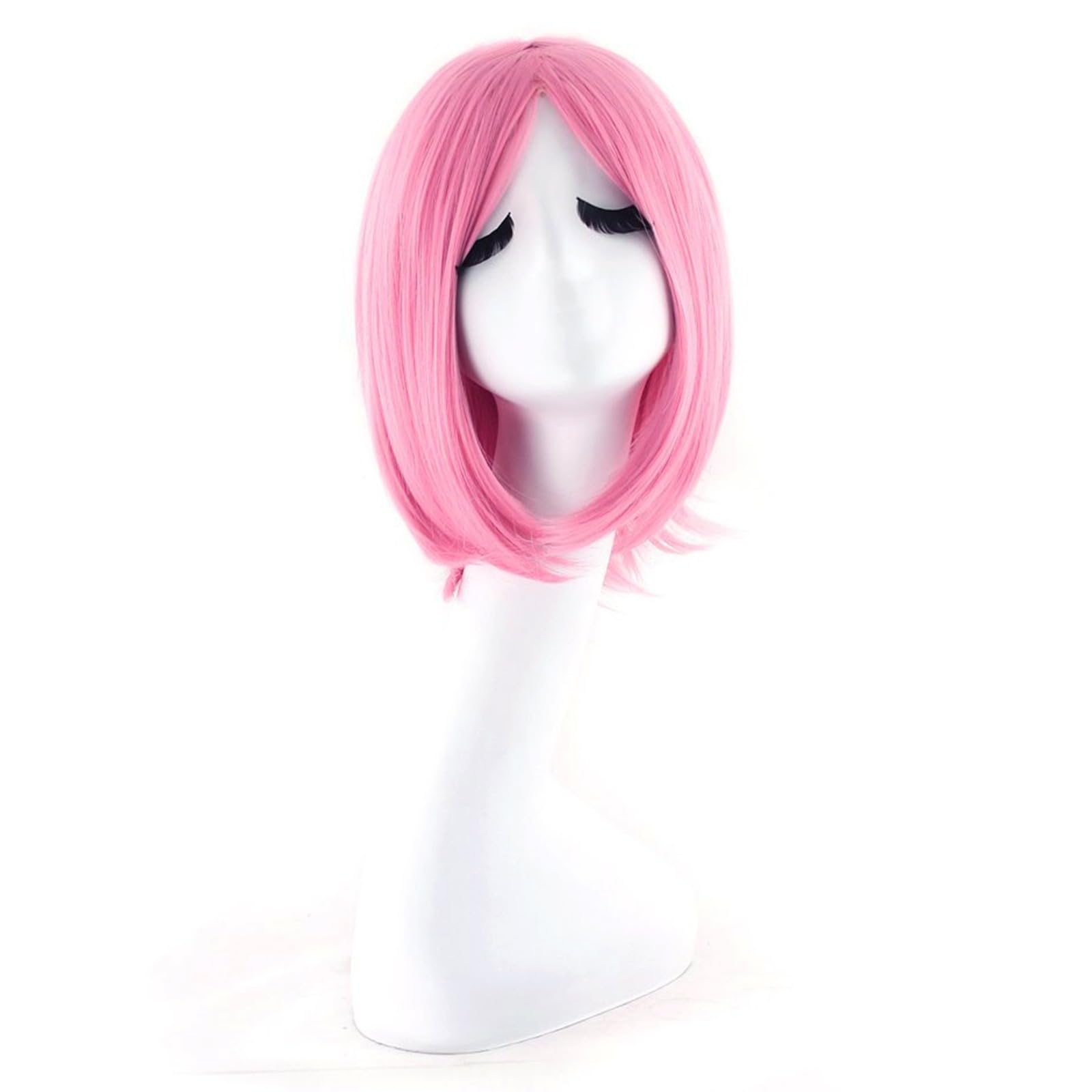 MapofBeauty 12"/30cm Fashion Unisex Short Straight Wig (Pink)