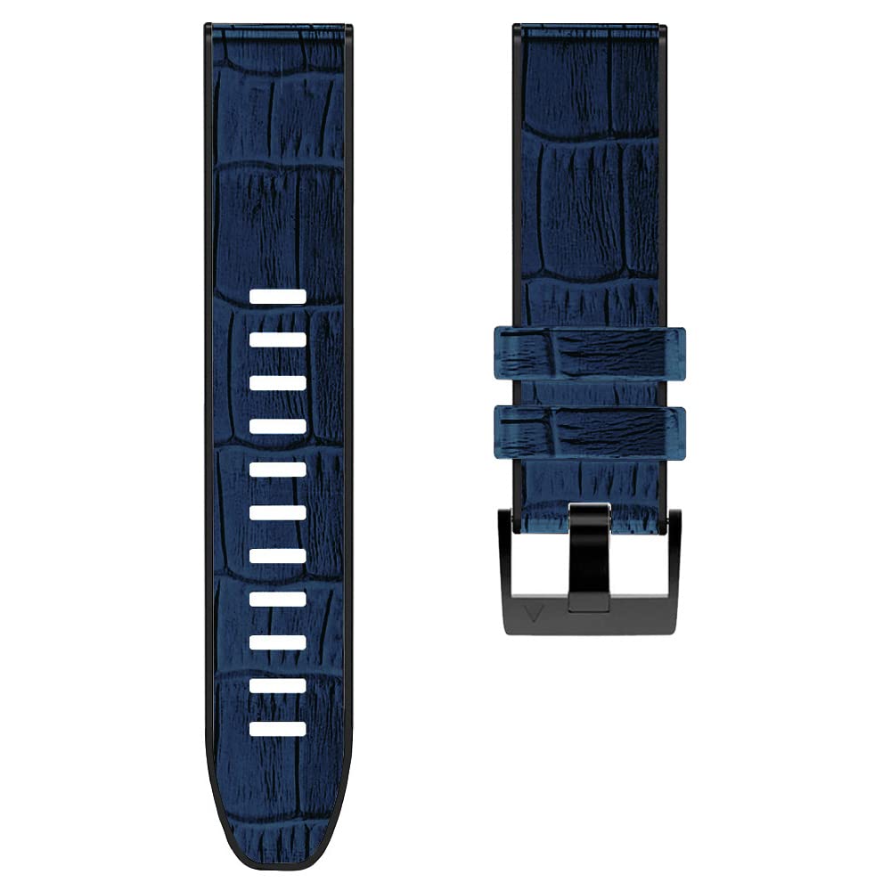 Fleshy Leaf 22mm Band Compatible for Garmin Fenix 7,Fenix 6,Fenix 6 Pro,Fenix 5,Fenix 5 Plus,Approach S60 S62,Forerunner 935 945,Wristband Soft Leather Hybrid TPU Silicone Strap (Blue)