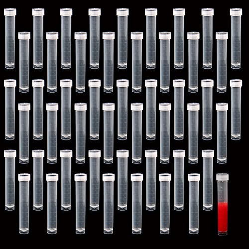 Qfeley 50 Pack 10ml Lab Plastic Frozen Test Tubes