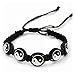 Avalaya Black/White 'Yin Yang' Cotton Wristband - Adjustable