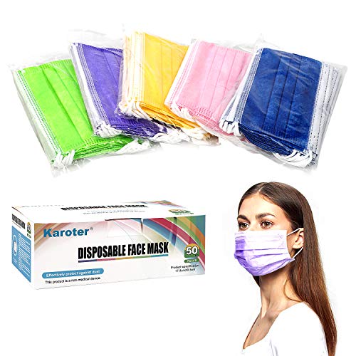 Face Mask Multicolored Disposable Face Masks 3 Ply Mask NonWoven Soft