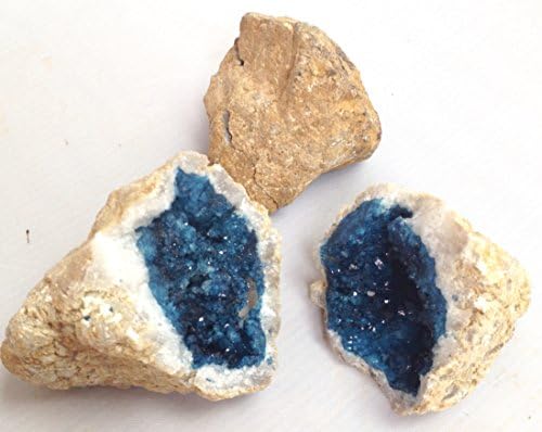 Dinosaurs Rock GEMS ROCK Turquoise Blue Dyed Purple Split Geode - Quartz Crystals -- 2 matching "puzzle" pieces - awesome color!