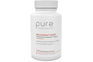 PURE THERAPRO RX MicroActive CoQ10 Enhanced with MicroPQQ + Shilajit “Sustained Release” 60 Veg Caps | Convenient Once a Day Clinical Dose | 2 Month Supply | Vegan | Pharmaceutical Grade
