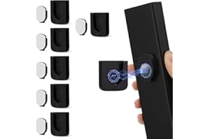 WALLFID Magnetic Remote Control Holder Wall Mount, Innovative Slot Design for Effortless Organization of Home, Office, and School Supplies - Organize and Fix Remotes with Ease (Black, 6 pack)