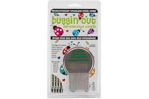 Buggin Out Stainless Steel Lice Comb | Spiral Micro-Grooved Tines for Nits | Safe for All Hair Types | Ergonomic Handle