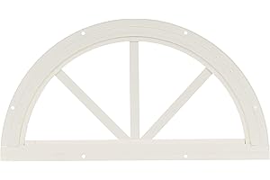 APPLE OUTDOOR SUPPLY Shed Window 14.25" Half Moon Sunburst Flush Mount, Tempered Glass, White for Sheds, Playhouses, and Chicken Coops 1 PK (SUNB14W-BX1)