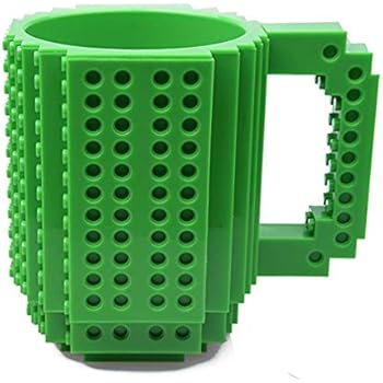 Mcgreen Green Creative Drinkware Building Blocks Mugs DIY Block Puzzle Mug 12oz Build-On Brick Coffee Mug