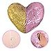 U-miss Mermaid Pillow with Pillow Insert, Two-Color Decorative Heart Shape Reversible Sequin Pillow 13''×15'' (Heart-Shaped, Pink-Gold)