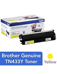 Cartucho de tóner Brother TN433Y, tóner amarillo de recambio, rendimiento de páginas de hasta 4.000 páginas, cartucho de reposición de   Dash TN433