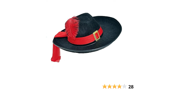 Three Musketeers Black Felt Hat 