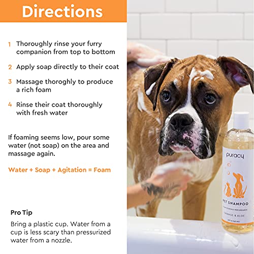 Puracy Pet Shampoo 16fl.oz, 2in1 Shampoo and Conditioner for Dogs
