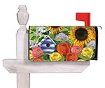 Evergreen Sunflower Birdhouse Magnetic Mailbox Cover
