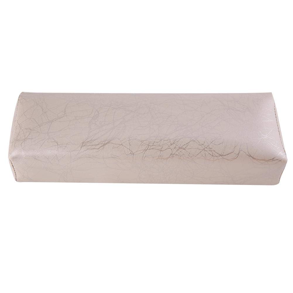Nail Art Hand Pillow,Stripe Leather Soft Sponge Hand Rests Cushion Arm Rest Holder Manicure Care Pad Treatment Nail Tools(01#Gold)