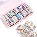 10 Rolls Laser Holographic Nail Foil Sticker Colorful Flower Starry Sky Manicure Transfer Decals Nail Art DIY Decoration Kit