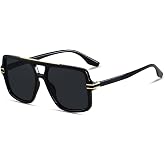 LYZOIT Oversized Womens Sunglasses Big XL Extra Large Square Frame | Retro Aviator 70s Trendy Style