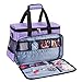 LUXJA Rolling Sewing Machine Bag with Removable Pad and Shoulder Strap, Rolling Tote Bag for Sewing Machine and Extra Sewing Accessories, Purple