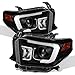 For 2014-2017 Tundra Pickup Black Bezel 3D DRL Daylight LED Strip Projector Headlights Front Lamps Pair