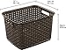 Sterilite Tall Plastic Weave Storage Basket, Bin Organization for Countertops, Classroom, Tabletops & Book Shelves for Crafts, Jewelry, Brown, 1-Pack