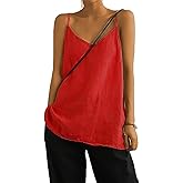 Chvity Womens Camisole Tank Tops Causal V-Neck Sleeveless Tops Summer Loose Fit Spaghetti Strap Cami Shirts