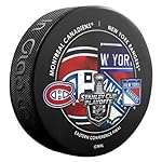 2014 NHL Stanley Cup Eastern Conference Final Montreal Canadiens vs. New York Rangers Souvenir Dueling Hockey Puck