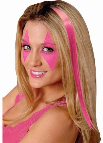 Amscan Party Perfect Team Spirit Hair Extensions (1 Piece), Pink, 16.7 x 1.5"