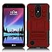 LG Fortune Case, LG Phoenix 3 Case, LG Risio 2 Case, Venoro Heavy Duty Armor Holster Defender Full Body Protective Hybrid Case Cover with Kickstand and Belt Swivel Clip for LG K4 2017 (Red/Black)