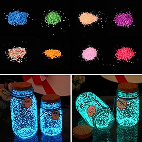 Iekofo Luminous Glow Sand 10ml Fish Tank Aquarium Star Bottle Paint Making Materials, Glow in The Dark Super Sand Art Kit