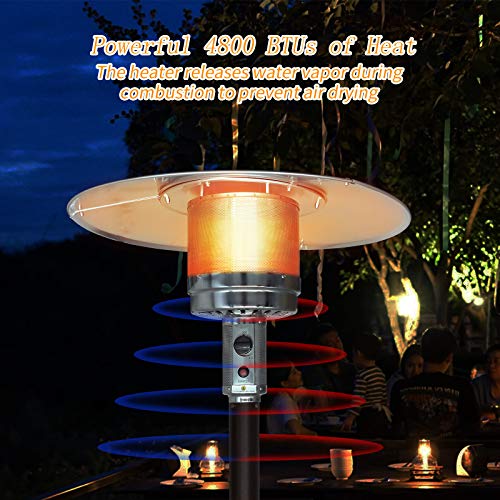 WDERNI Outdoor Patio Heater Propane Heater Tall Standing Hammered