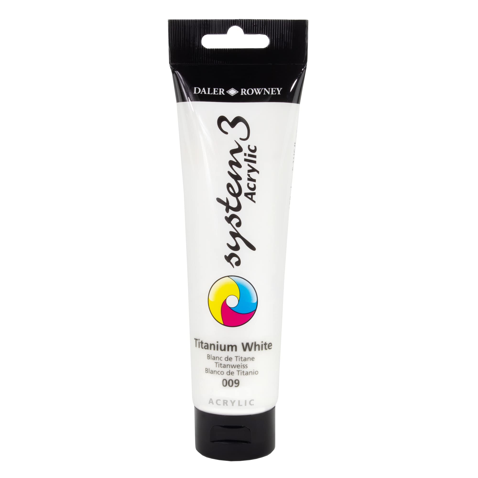 Daler-Rowney System3 Acrylic Paint, Plastic Tube, 5.07oz - 150 ml, Titanium White