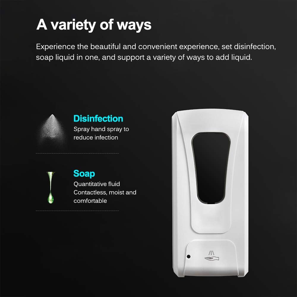 SUNJULY Automatic Soap Dispenser, 1000ml Soap Lotion Pump Disinfection Machine with Infrared Sensor Pounch-Free Wall-Mounted Lotion Dispenser Touch-Free 100% Safe for Hospital School Toilet(Dripping): Home & Kitchen