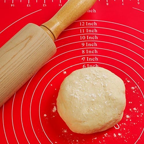 Silicone Baking Mat With Measurements By Devulj - Large, Full Size 11" x 15" Silicone Rolling Mat - Non-Stick - Oven &amp; Microwave Safe - Bread &amp; Cake Baking, Fondant Table Mat