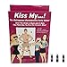 Kiss My Bachelorette Party Poster Game With Blindfold Mask and 3 DuraColor Long Lasting Mushroom Lipsticks | Fun Gag Idea, Novelty Gift For Hen and Bachelorette Parties, Nights Out, Bridal Showers
