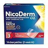 NicoDerm CQ Stop Smoking Aid 7 milligram Clear Nicotine Patches for Quitting Smoking, Step 3, 14 Count by NicoDerm CQ