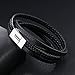 OSTAN Mens Genuine Leather Bracelet Stainless Steel Mens Bracelet Braided Wristband - (8.27)