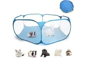 OTYMIOW Small Animal Playpen Hamster Enclosure Animal Tent, Small Animal Enclosure Bunny Playpen, Pop-Up Indoor Exercise Fenc