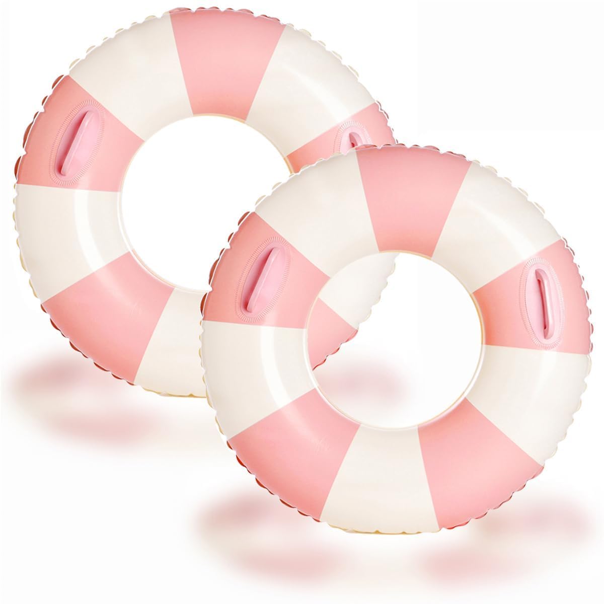 Photo 1 of 2 PCS Extra Large Inflatable Pool Floats for Swimming Pool Party Lake Beach Adults -42 inch Pink Floaties Pool Tubes Swim Rings Tubes Floaties for Beach Pool Party Decorations (Pink, 120)