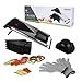 Mandoline Slicer Vegetable Potato Slicer, Julienne Slicer, Onion Cutter, Including 5 Interchangeable Stainless Steel Blades. Cut Resistant Gloves Included.