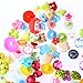 Decorative Craft Buttons, 200 Pieces, Colorful Animal and Fruit Designs, Backhole Style for DIY Sewing and Scrapbooking