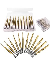 12 piezas de molinillo de punta de titanio AFUNTA de 0,8 a 0.125 in para grabado CNC, juego de herramientas de carburo para abrigo, molinillo PCB de fibra de plástico de fibra de carbono, vástago de 1 8"