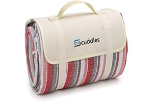 scuddles Extra Large Picnic & Outdoor Blanket Dual Layers for Outdoor Water-Resistant Handy Mat Tote Spring Summer Camping Blanket Great for The Beach