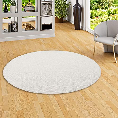 Bentzon Tapis Naturel Laine Tissée à Plat Gris Rond
